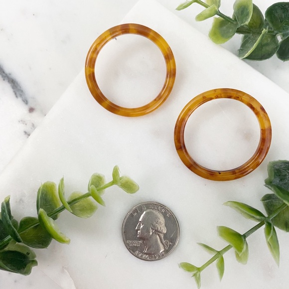 "Kiernan" Earrings || Amber Statement Hoop - Picture 6 of 10